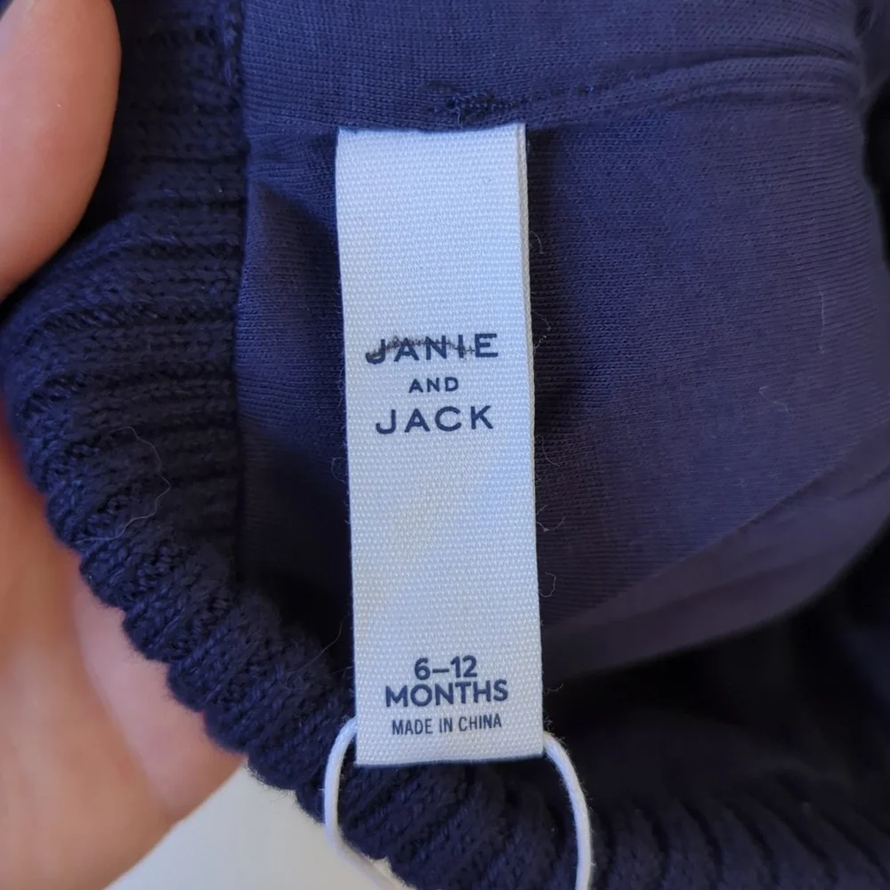 Janie and Jack Navy Blue and Red Knit Hat Beanie - Size 6-12 months